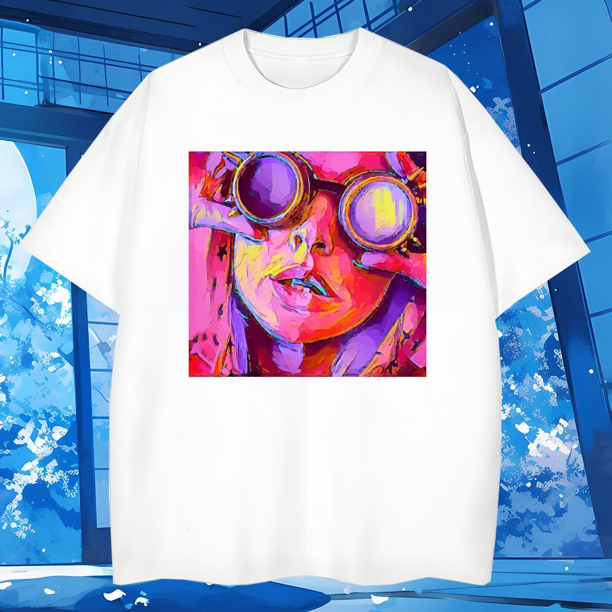 Comfortable portrait T-Shirts Street Men Tshirts 230g 100% Cotton New Designer Round Neck Short Sleeve Custom Printed Tee Shirt