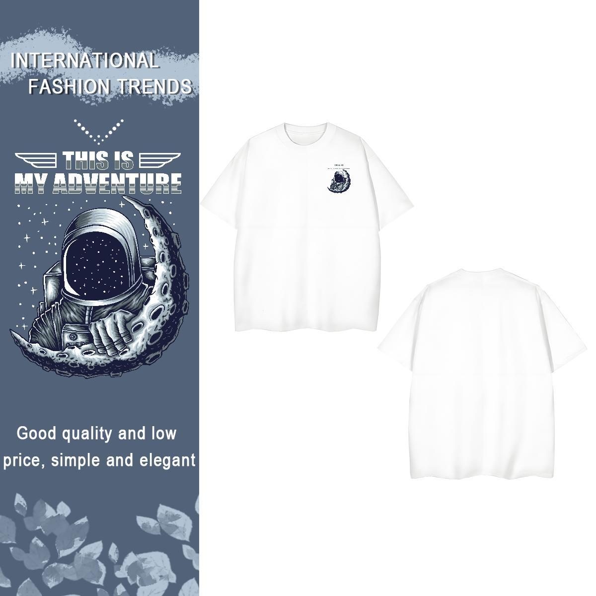T-Shirts 100% Cotton 230g outer space Beach Breathable Short Sleeve Custom Printed Men Clothes T-Shirt 2024 Designer Unisex Tops Tees