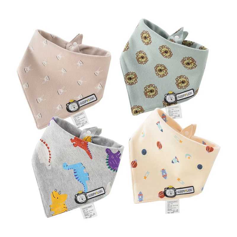 Bibs Burp Cloths Cartoon Baby Bibs Soft Cotton Baby Bandana Drool Bibs Double Triangle Feeding Bibs Infant Feeding Burp Cloths Baby Care 1/4/5pcsL4812