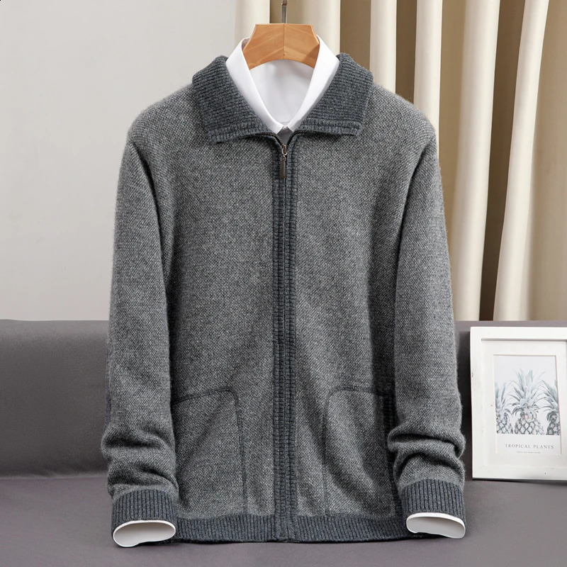 Arrival Fashion Autumn and Winter Cashmere Sweater Mens Thickened Knitted Zipper Cardigan Coat Size SMLXL2XL3XL4XL5XL6XL 240821