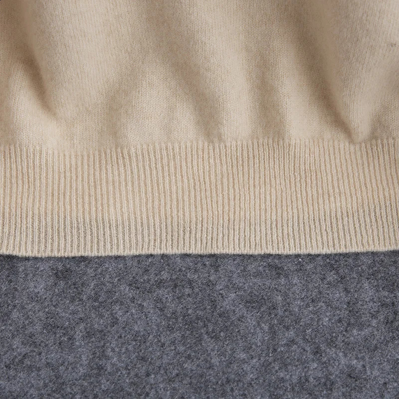 100% Merino Wool Mens V-neck Jumper Autumn/Winter Warm First-line Ready-to-wear Sweater Business Casual Mens Basic Knit Top 240821