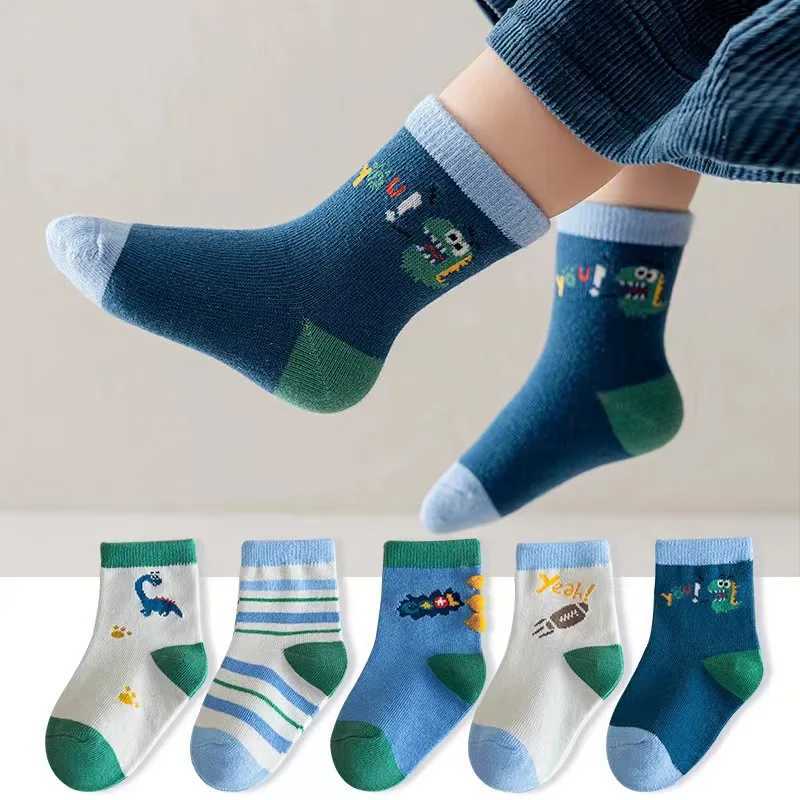 5 pairs of childrens socks cartoon spring autumn animal childrens socks girl cute boy toddler socks 1-12 years old W240814