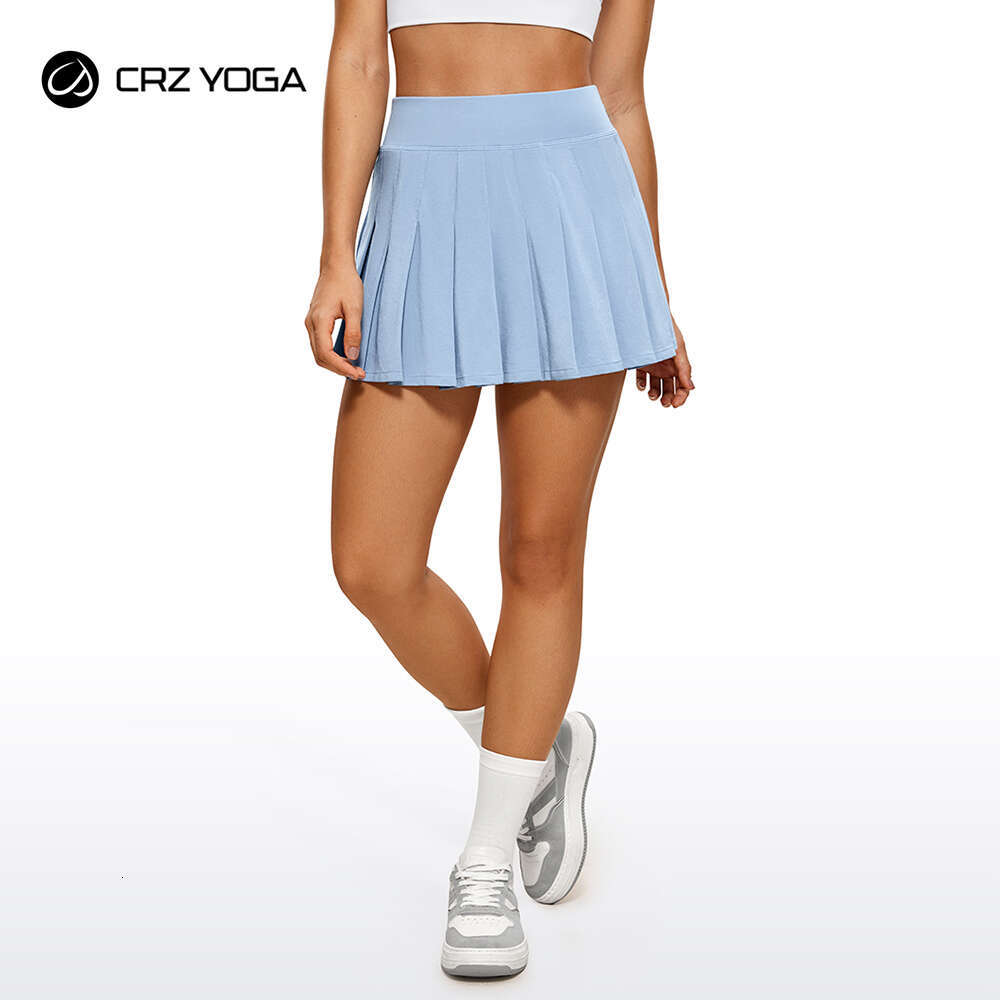 YOGA CRZ High Waisted Pleated Tennis Skirts for Women A Line Athletic Workout Golf Skorts with Pockets Casual Skater Summer thletic