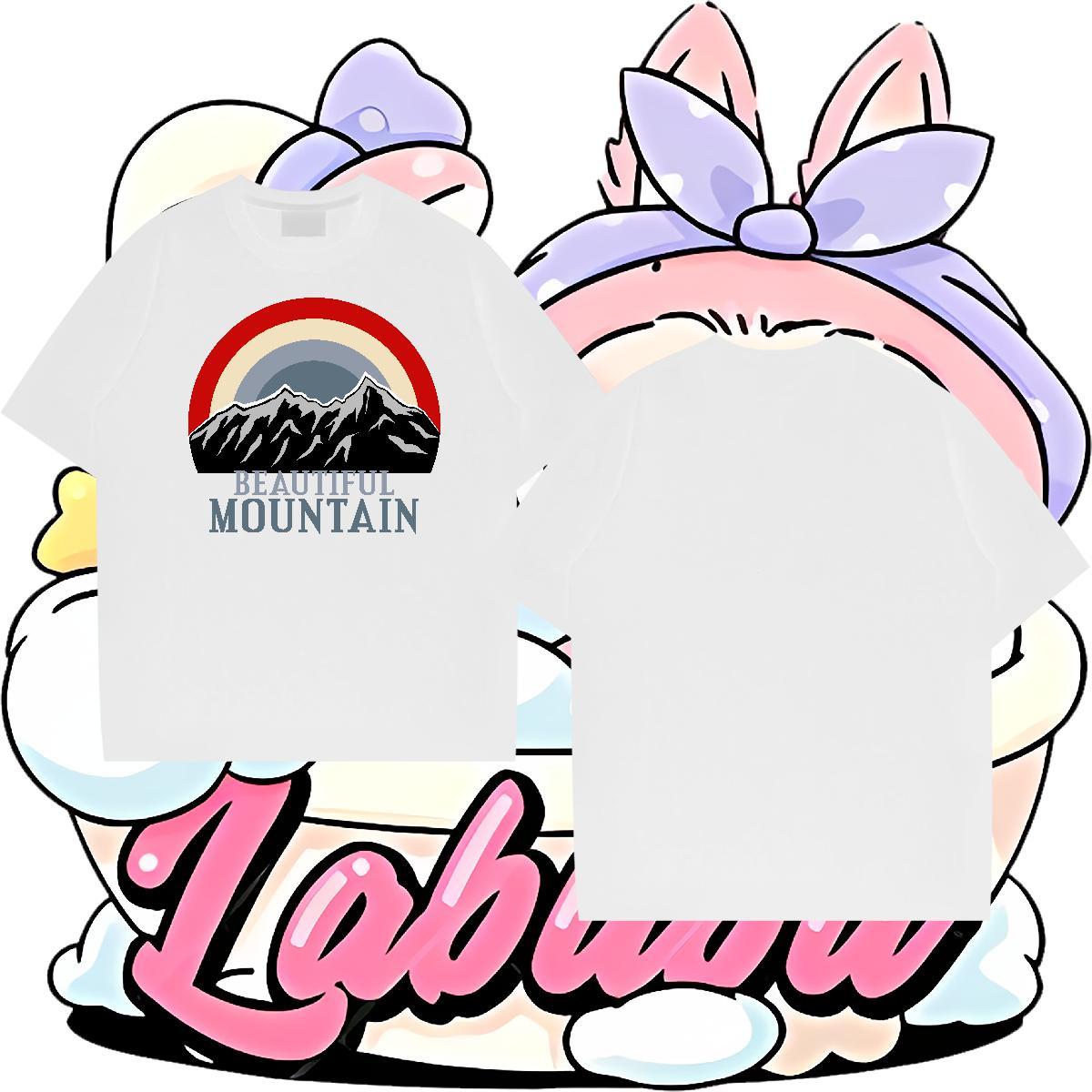 Cool Mens Tshirts Street wear Hip Hop 230g 100% Cotton DIY Printed Breathable mountains Men T Shirts Designer Fashion Tops Shirt