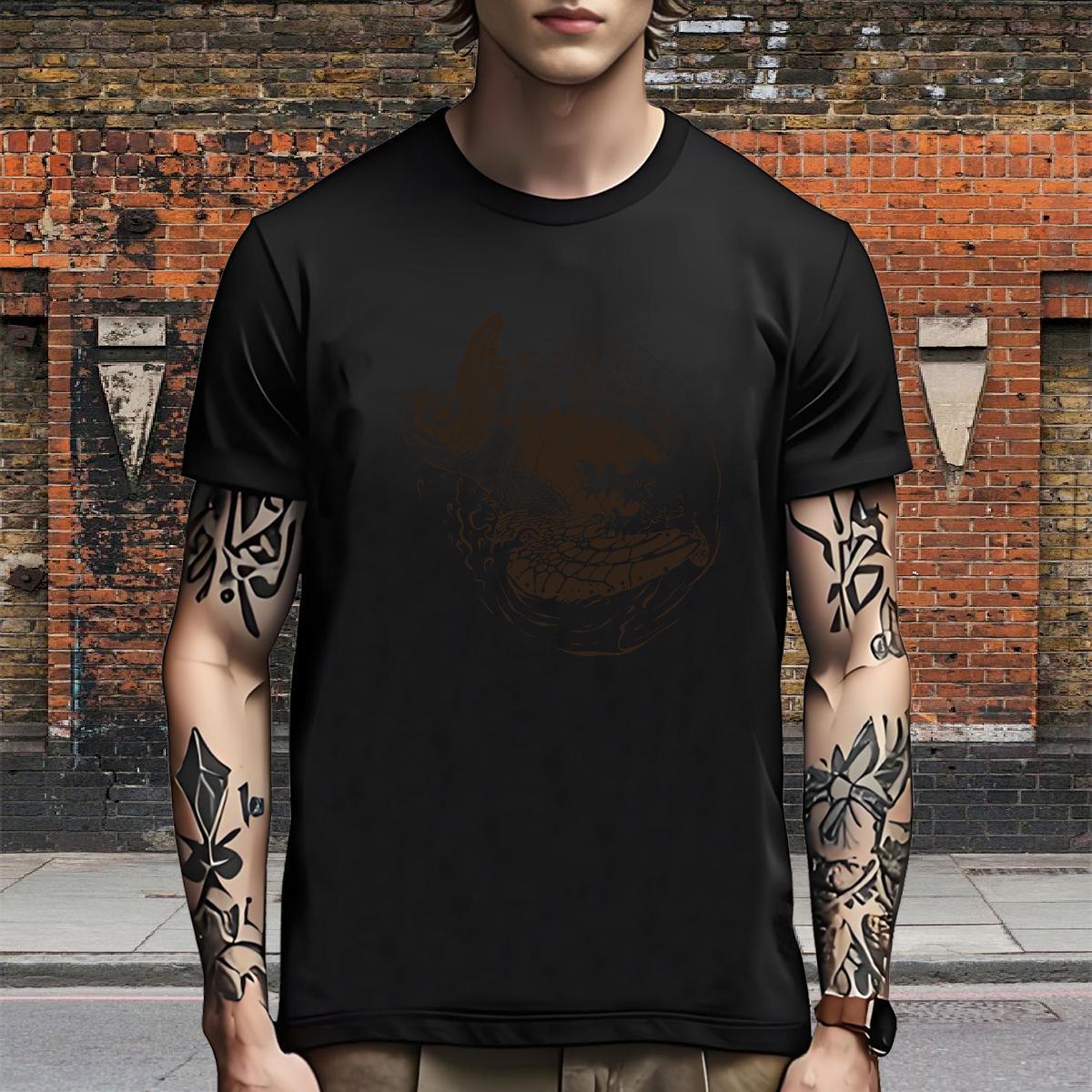 TOP Quality T shirt Crew Neck Breathable Daily Wear Cartoon Printing L-4XL 230g Cotton Men Tops Tees New Arrival Tees Shirts