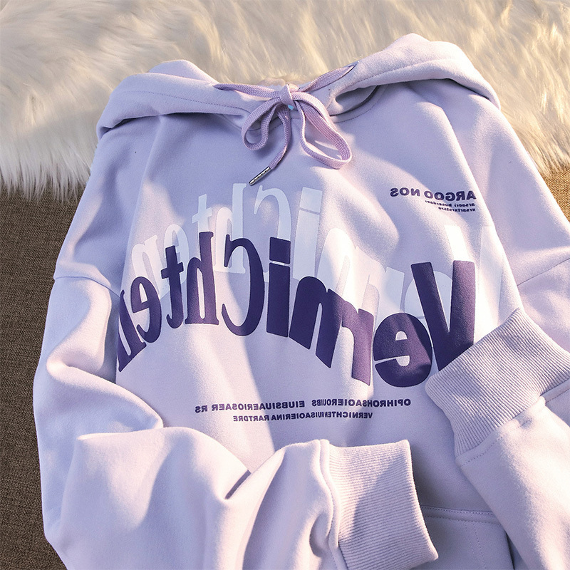 Hooded sweatshirt for women 2024 Korean style new letter printed loose long sleeved top, student pullover jacket trendy dongdumaoyi