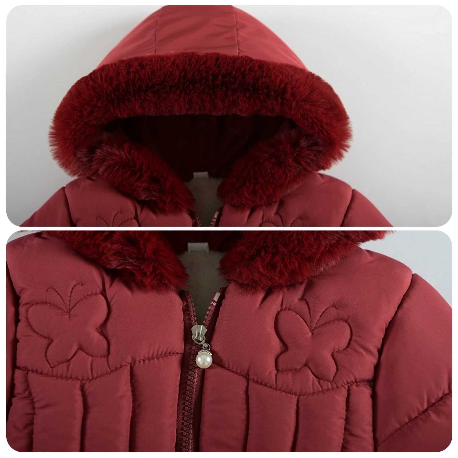 Womens bedding jacket childrens inflatable jacket fur cover childrens down jacket cotton coat warm 3D butterfly windproof childrens winter jacket W240