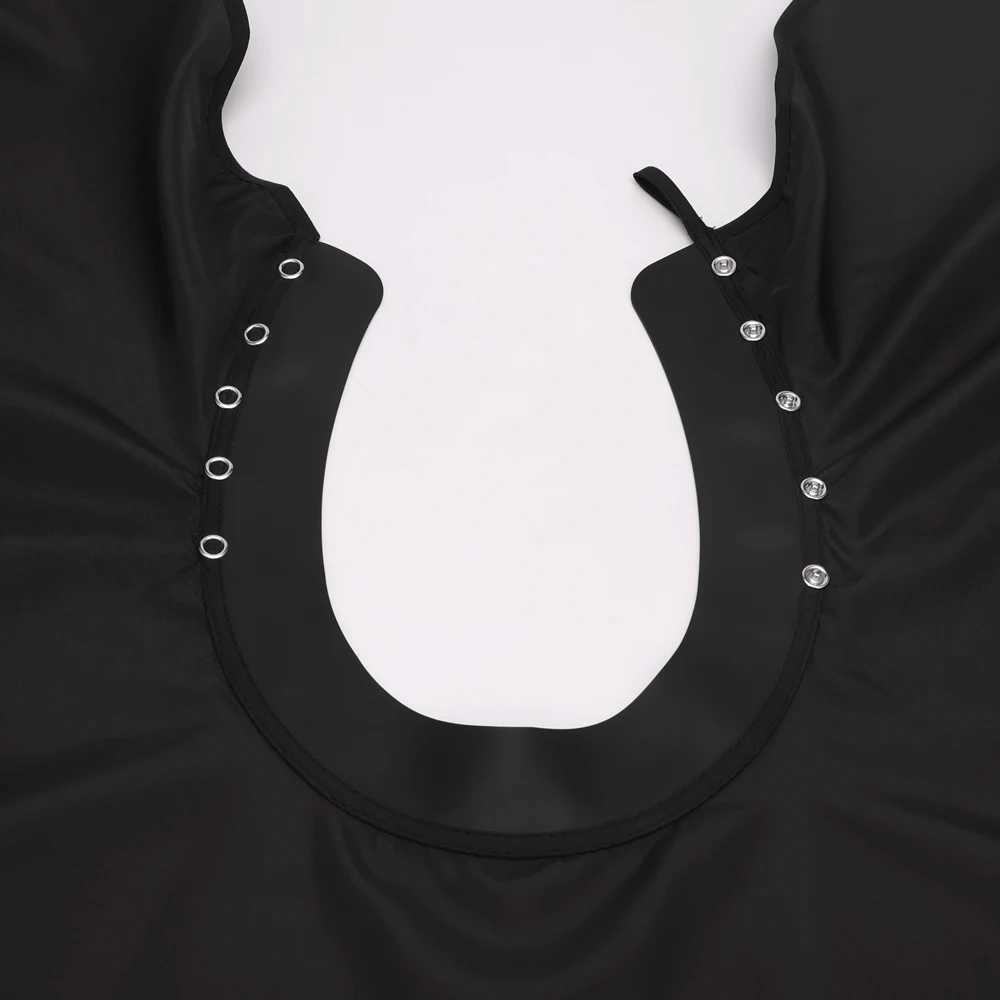 Silicone necklace release hidden buckle waterproof barber black cornered barber coat barber dress barber shop supplies W240814