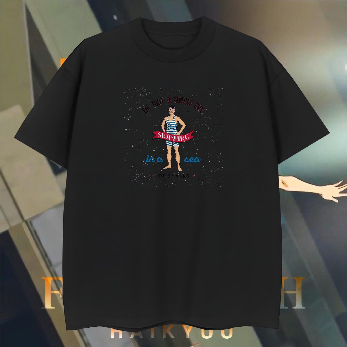 Man T Shirts 230g Cotton person Street wear Hip Hop O Neck Short Sleeves Custom Cartoon Mens Tshirts Designer Fashion Soft Tops