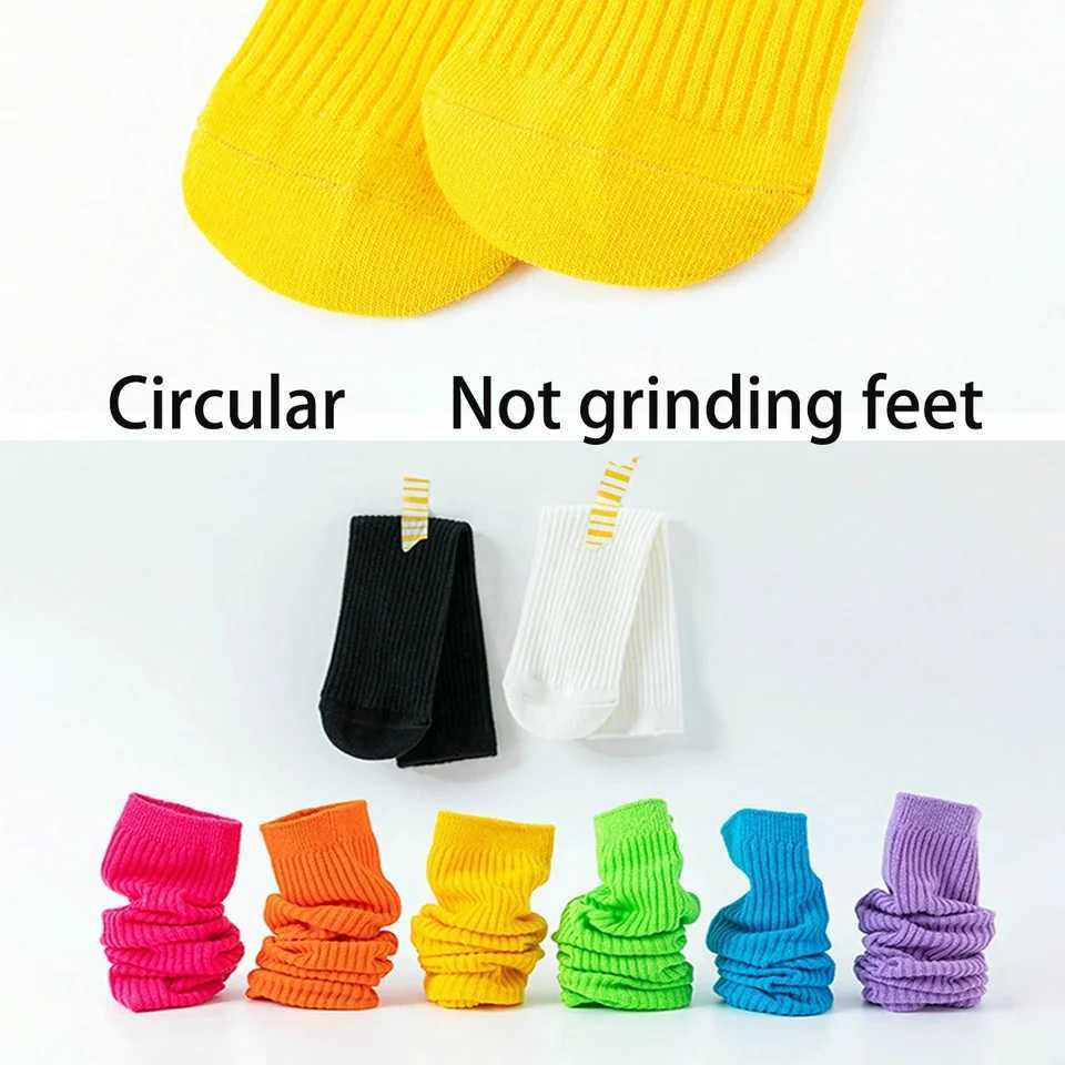 8 pairs of childrens socks cotton blend breathable knee length socks solid color cute dress socks dopamine dress W240814