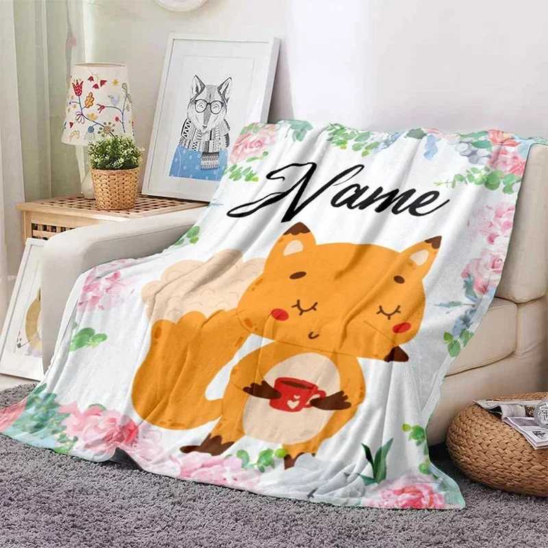 Custom Blanket Custom Name Blanket Kids Girl Boy Flannel Fleece Throw Blanket Personalized Family Friends Birthday Festival Gift Y240815
