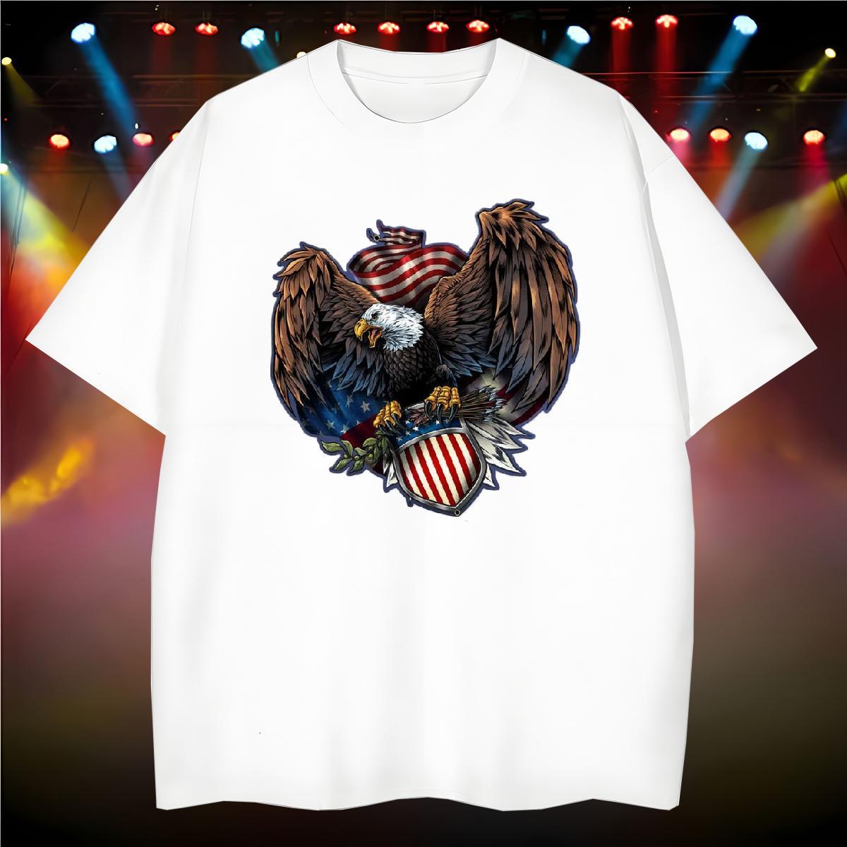 Popular Men T Shirts eagle Breathable Street Custom Printed 100% Cotton 230g Men Tees Classic Tops Tees