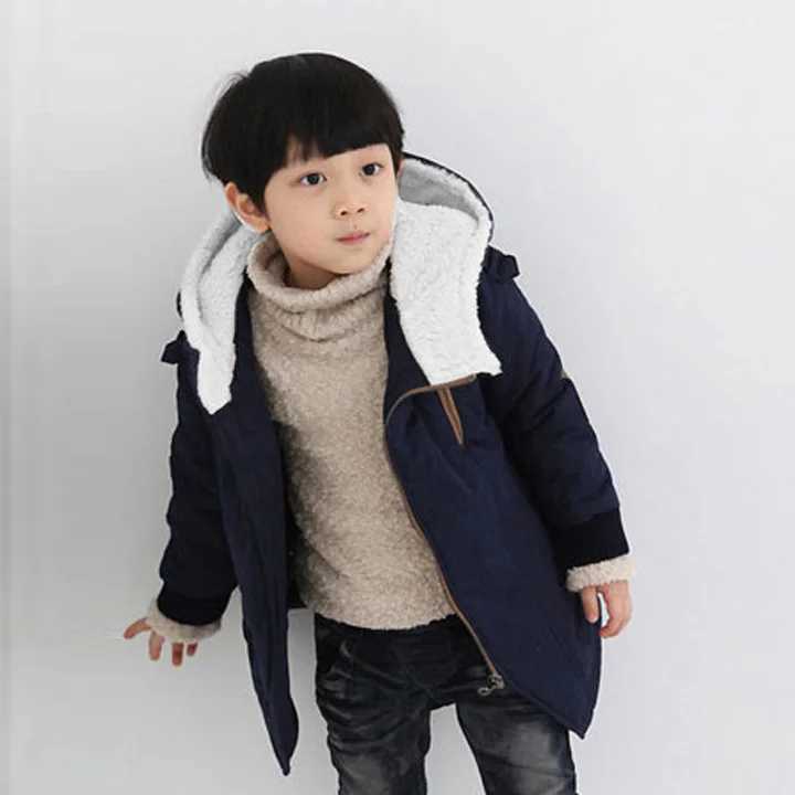 Winter new diagonal zipper childrens cotton jacket warm boys and girls cotton jacket W240814