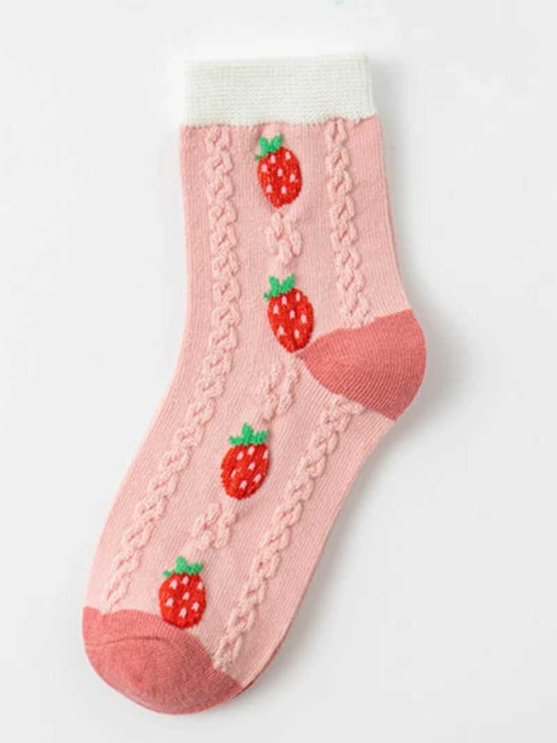 5 pairs of childrens cotton socks for girls fashionable spring girls cartoon socks for children aged 3-15 W240814