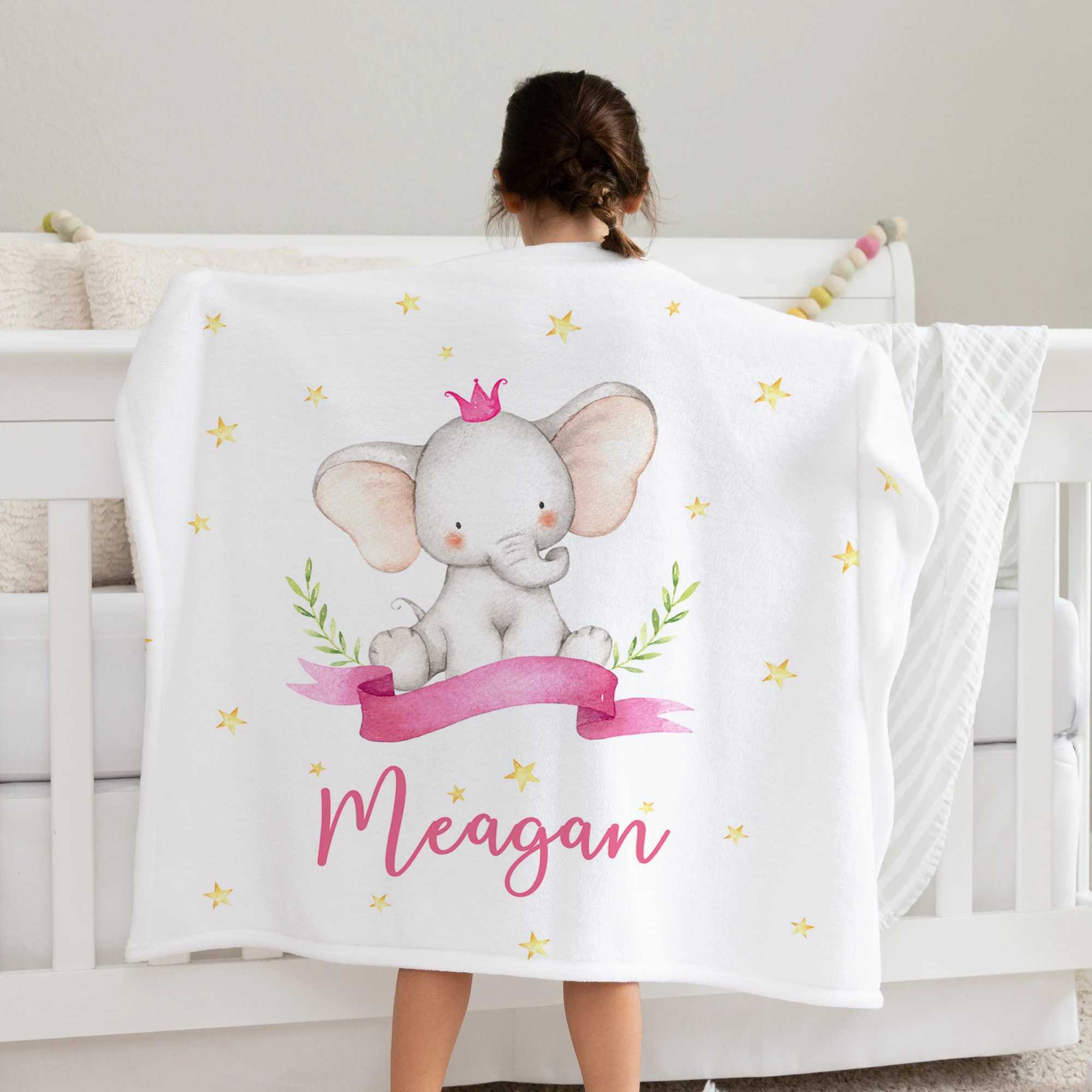 Ms.O Name Personalized Flannel Fleece Kids Baby Blanket Birthday Gift Idea For Newborn Boys Girls Bed Crib Stroller Sleep Cover Y240815