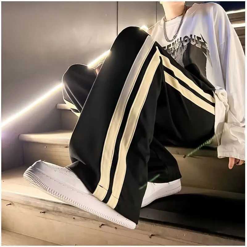 2024 Hip Hop High Street Slacks Mens Summer Heavy duty Straight Leg Track Pants FULly Matched Wide Leg PantsW240725