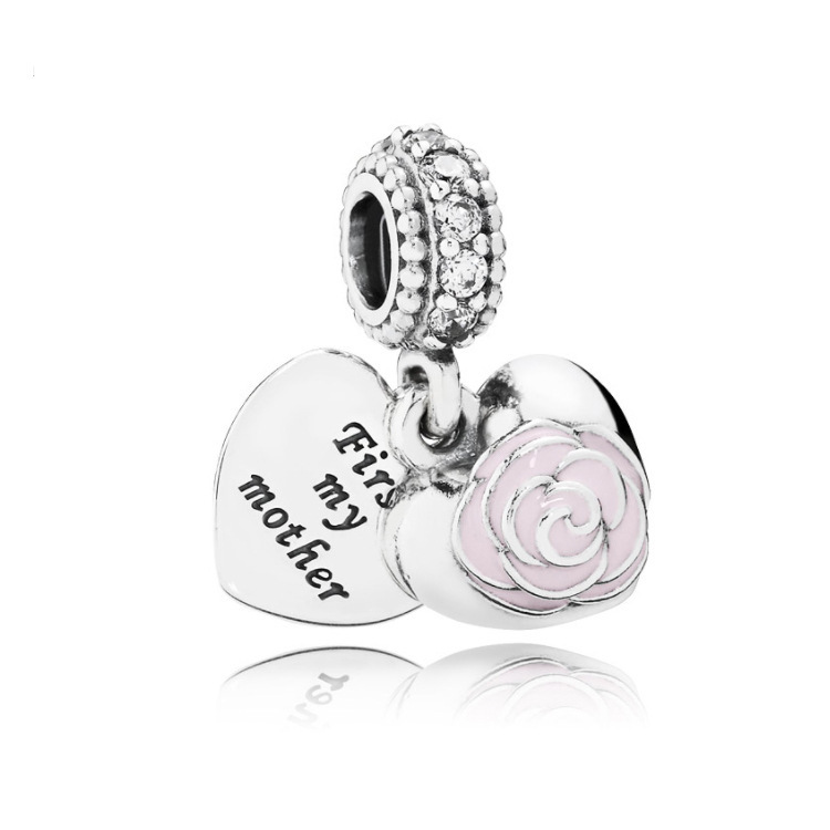 Sparking Cubic Zirconia Forever Friends Infinity Mother Flower Heart Charms S925 Snake Beads For Jewelry Making Free Shipping