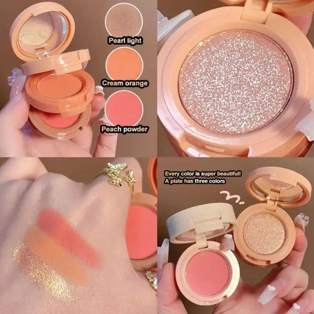 3 In 1 Matte Highlighter Blush Palette Blush Contour Palette Hairline Brow Powder - Brighten Matte Face Glitter Makeup Cosmetics Y240815