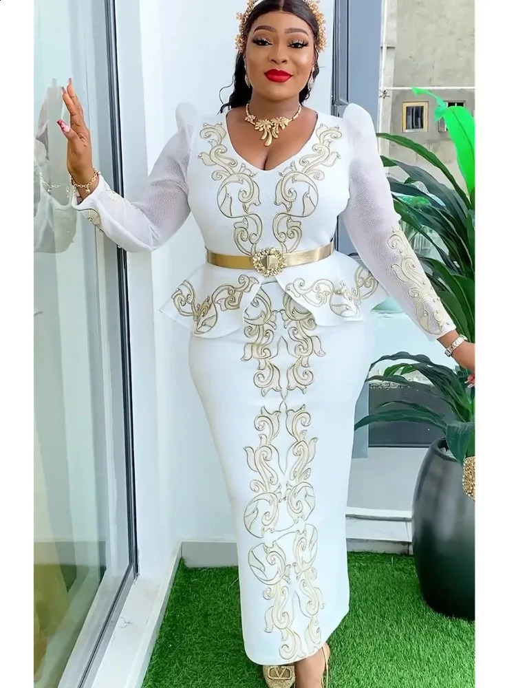 Elegant African Dresses for Women Africa Clothing Plus Size Turkey Wedding Party Long Dress Dashiki Ankara Outfits Robe 240814CJ