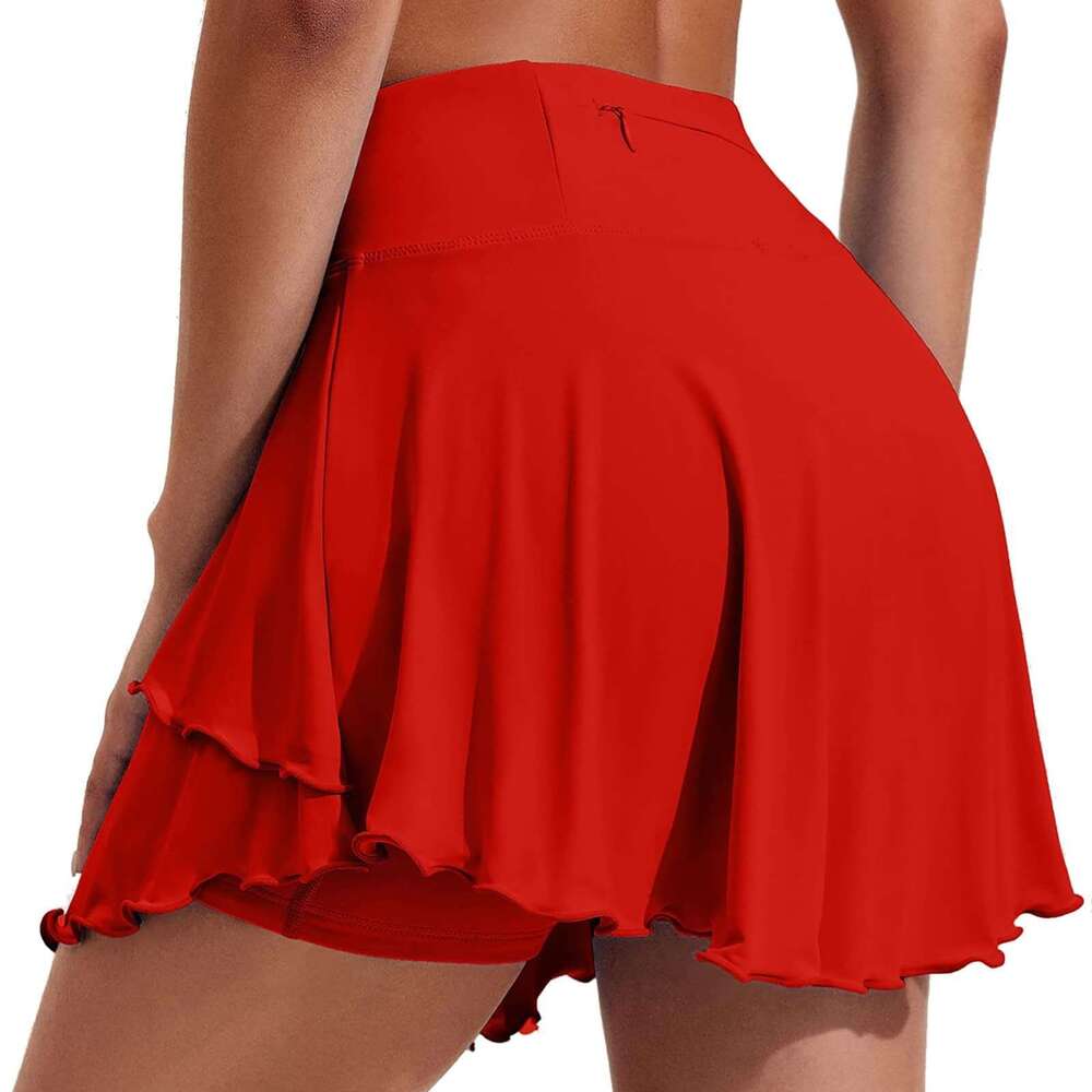 High Women's Waisted Pleated Tennis with Pockets Tummy Control Casual Liner Mini Skorts A-Line Workout Golf Skirts