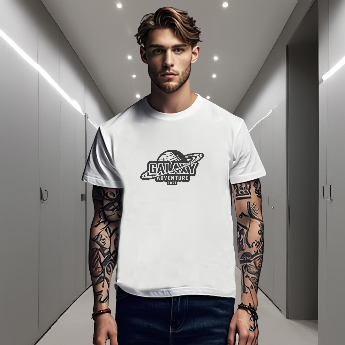 T shirt 100% Cotton 230g universe Home Outdoor Breathable Soft Cartoon Printing L-4XL Mens Tshirts Fashion Design Comfortable Clothes
