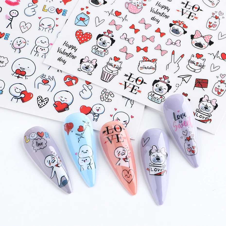 3D Nail Art Sticker Sexy Lips Red Love Letter Makeup Girls Sliders Slider Self-adhesive Decoration Accessories Manicure DecalXJ240814
