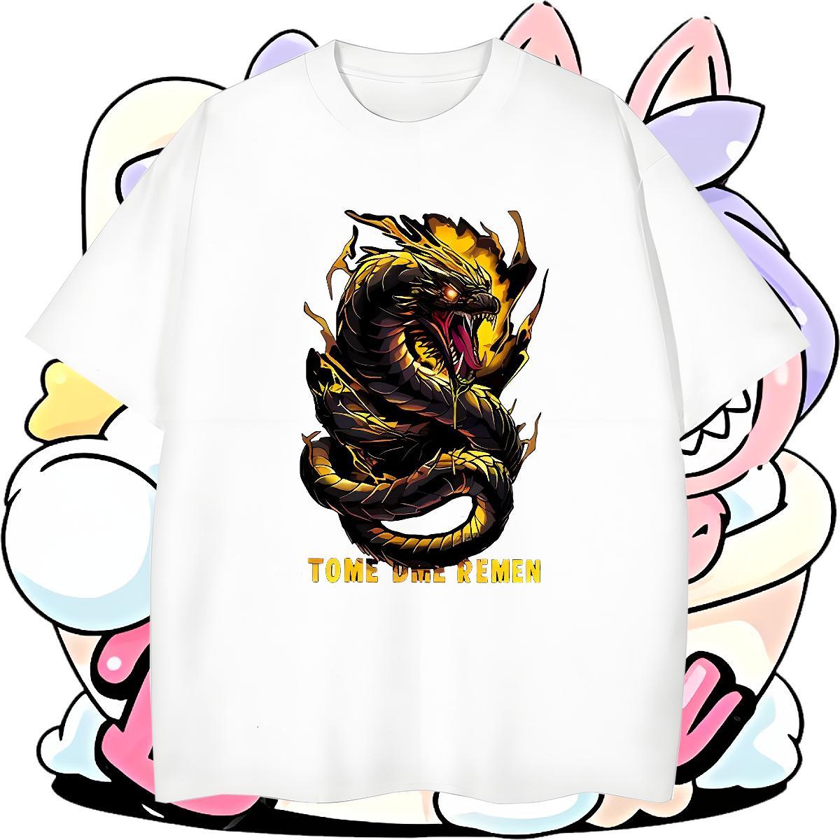 Unisex Black Gold Dragon Man T Shirts Casual Beach Men Clothes T-Shirt 100% Cotton 230g New Designer Breathable Soft Black Oversized Top Tees