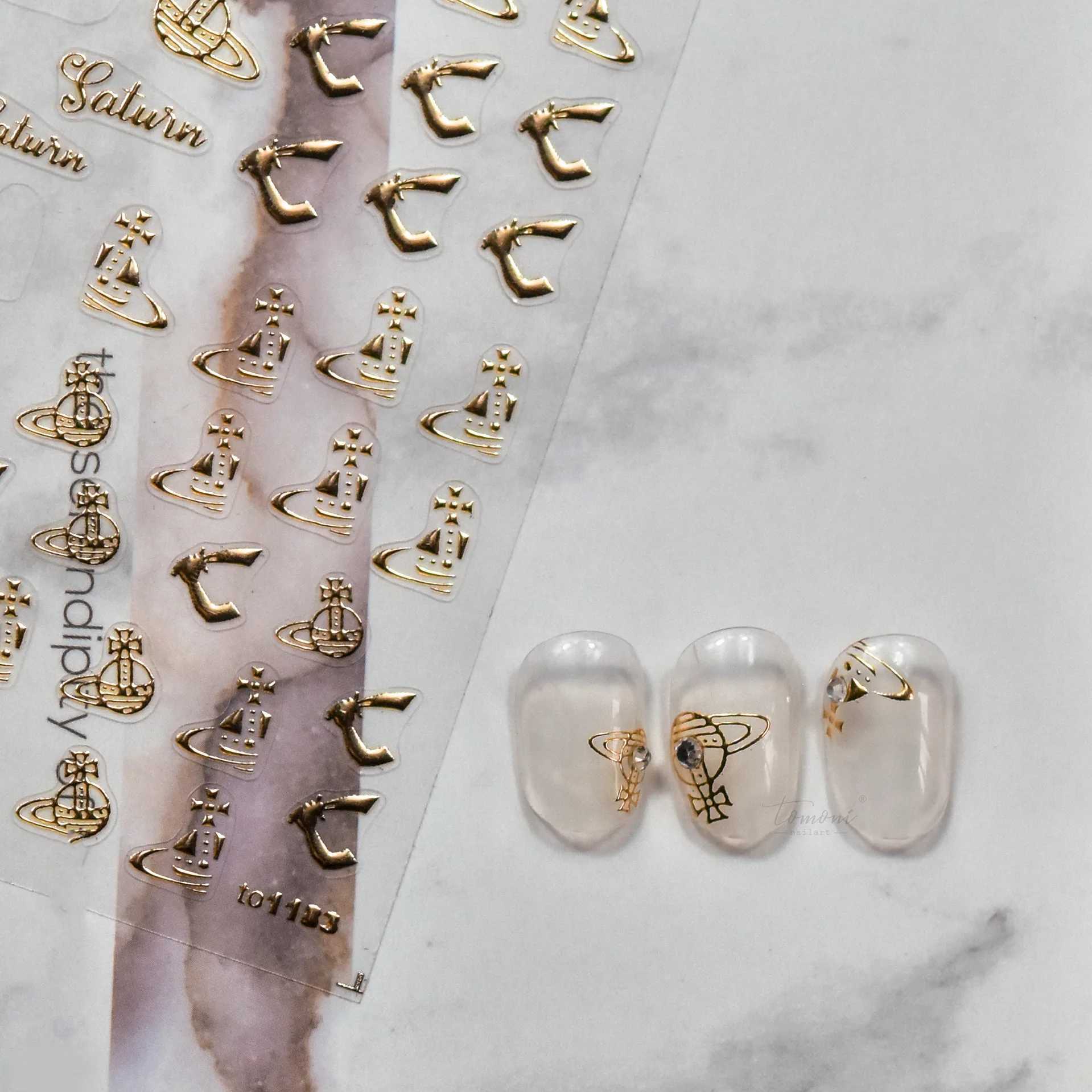 1 piece 5D shell light nail art sticker cute dreamy water bubble dolphin sticker hot stamping adhesive cute symbol nail stickerXJ240814