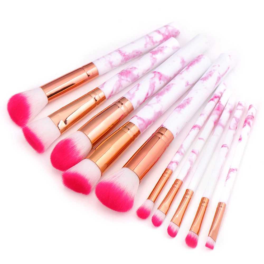 10pcs marble makeup brush set cosmetics powder eye shadow basic powder blusher mixed beauty makeup brush Maquiagem makeup tool W240814