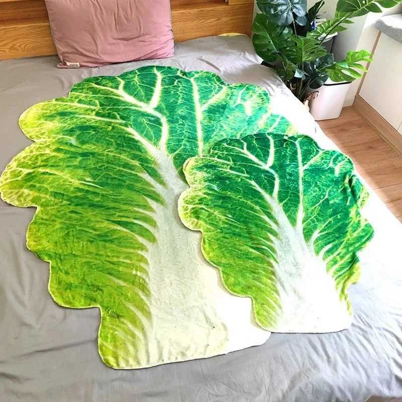 Baby Cabbage Blanket Funny Cabbage Soft Warm Flannel Blanket Leisure Throw Blankets Bed Quilt Vegetables Print Blankets for Kids Y240815