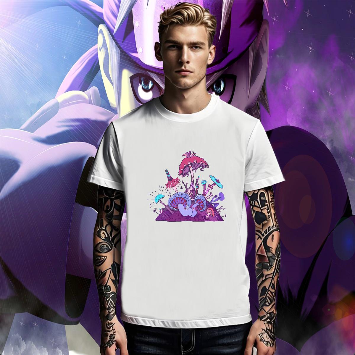 Brand Tshirt for Man Woman Spring Summer 230g Cotton Cartoon Printing L-4XL Breathable mushroom Men T Shirts Custom Tees Shirts