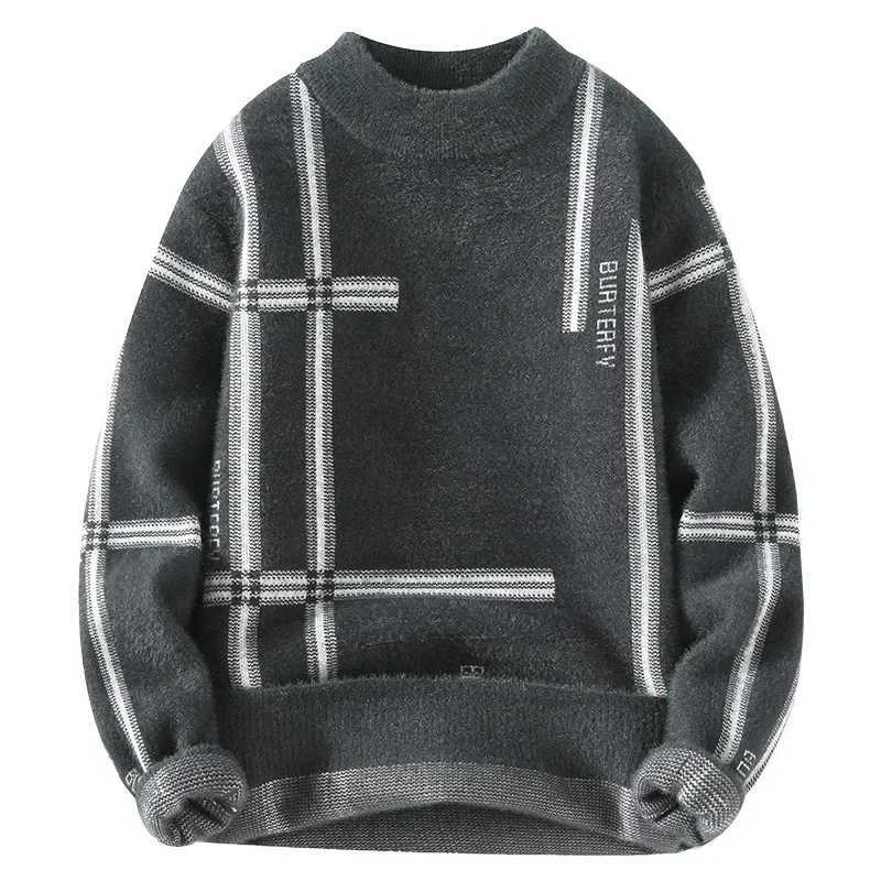2023 Winter New Fashion Mens Casual Half High Collar Versatile SweaterXJ240814