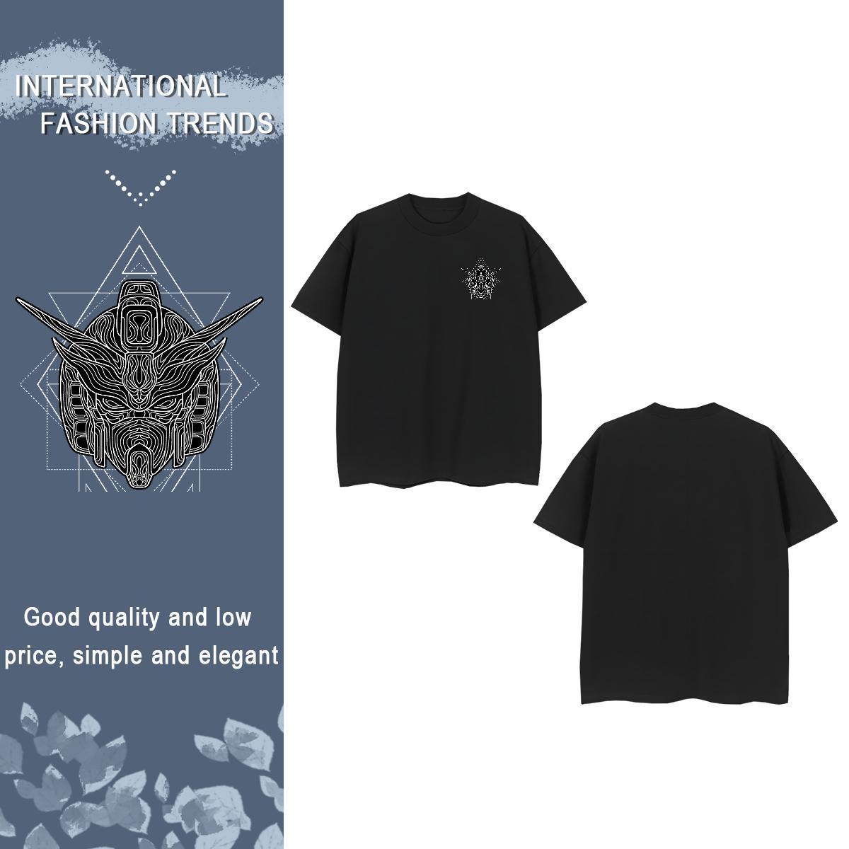 T Shirt For Man 100% Cotton 230g icon High Street Hip Hop Breathable Black White Mens Tshirts DIY Unisex Tops Shirt