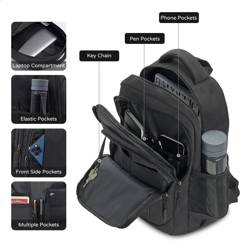 OIWAS Fashion Water Resistant Business Backpack For Men Travel Notebook Laptop Backpack Bags 15.6 inch Male Mochila For Teen 240813