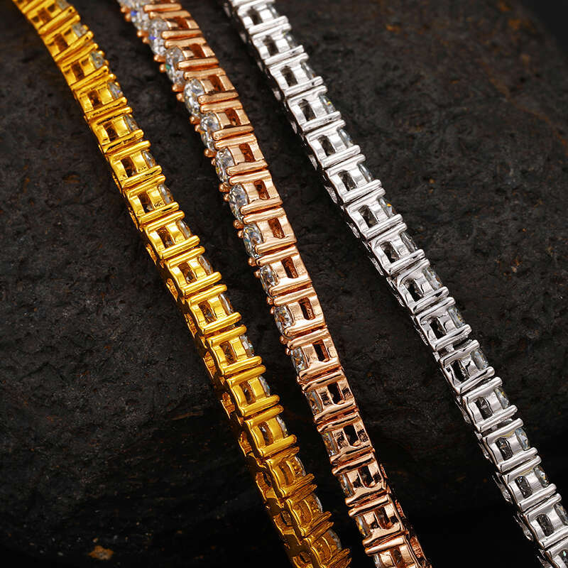 Drop Shipping 7 Days Fast Delivery Women Jewelry 3Mm Sterling Sier VVS Moissanite Tennis Chain Bracelet