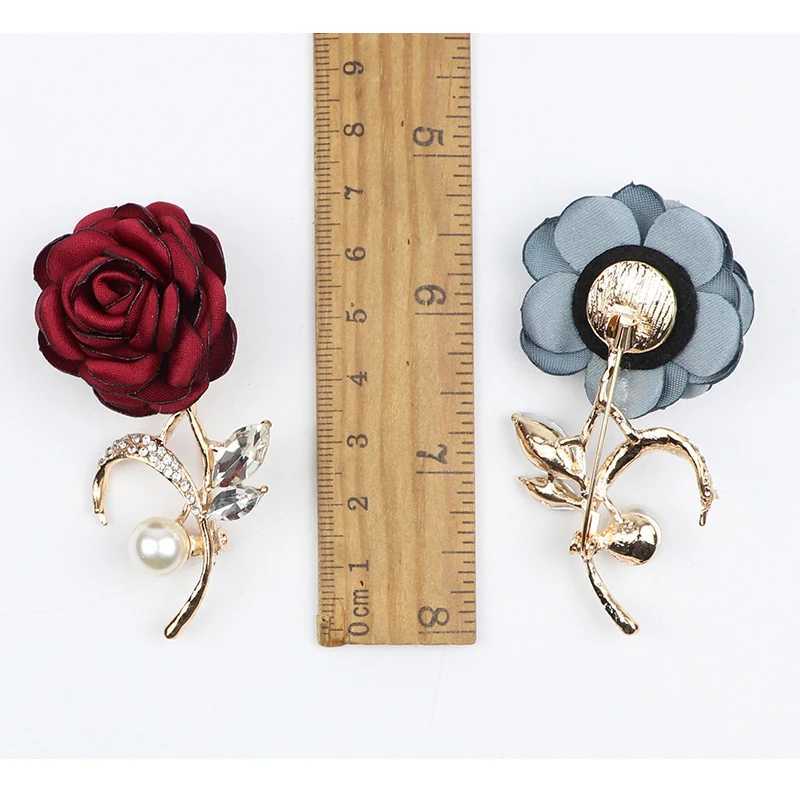 Retro Rose Chest Red Blue Peach Womens Jewelry Pin Groom Wedding Party Brooch Corset Set Accessories Gift W240815