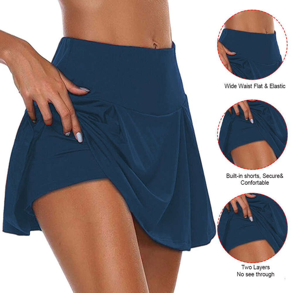 New 2023 High Waist Women's Yoga Shorts Quick Drying Sports Tennis Dance Running Cycling Fiess Gym Short Skirt