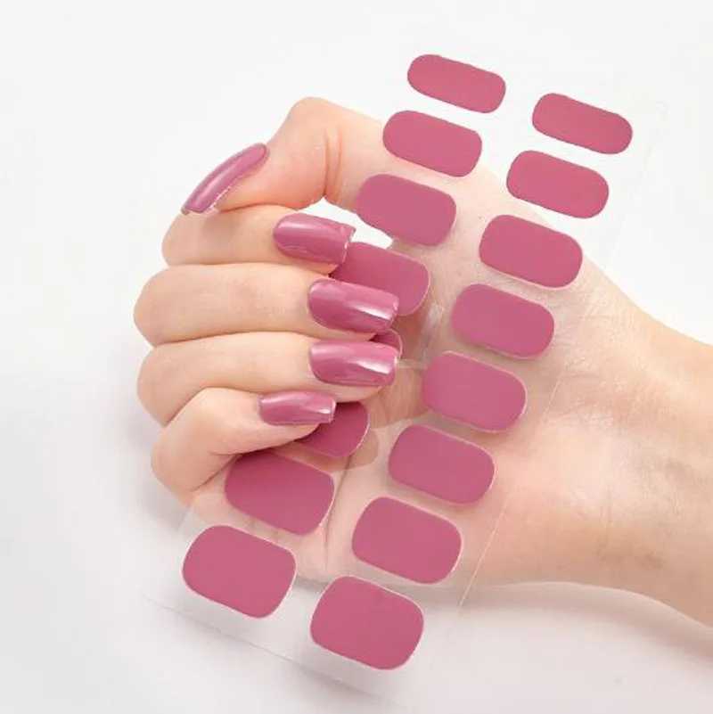 Nail Sticker New Solid Color Adhesive Nail Wraps DIY Nail Polish Film Patch Manicures Transfer Decals Decors Pegatinas Ara UasXJ240814
