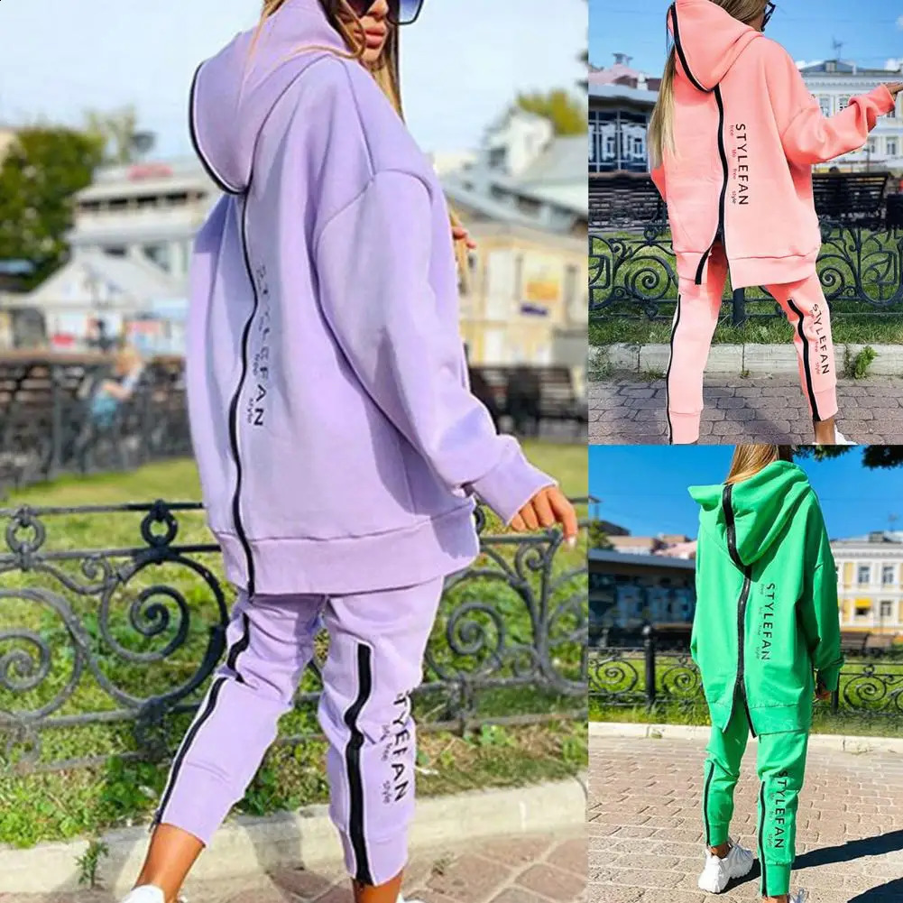 Trendy Cold Resistant Back Zipper Lady Running Tracksuit Elastic Cuffs Long Sleeve Casual Tracksuit for Vacation 240809