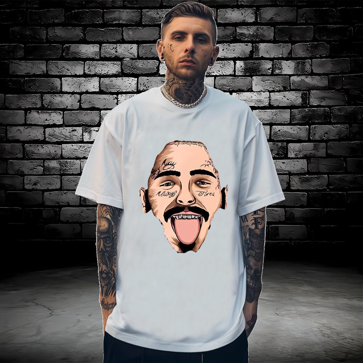 Man T Shirts 230g 100% Cotton portrait Daily Outfit Breathable Short Sleeve Graphic Couples T Shirts Customized Brand Tops Shirt