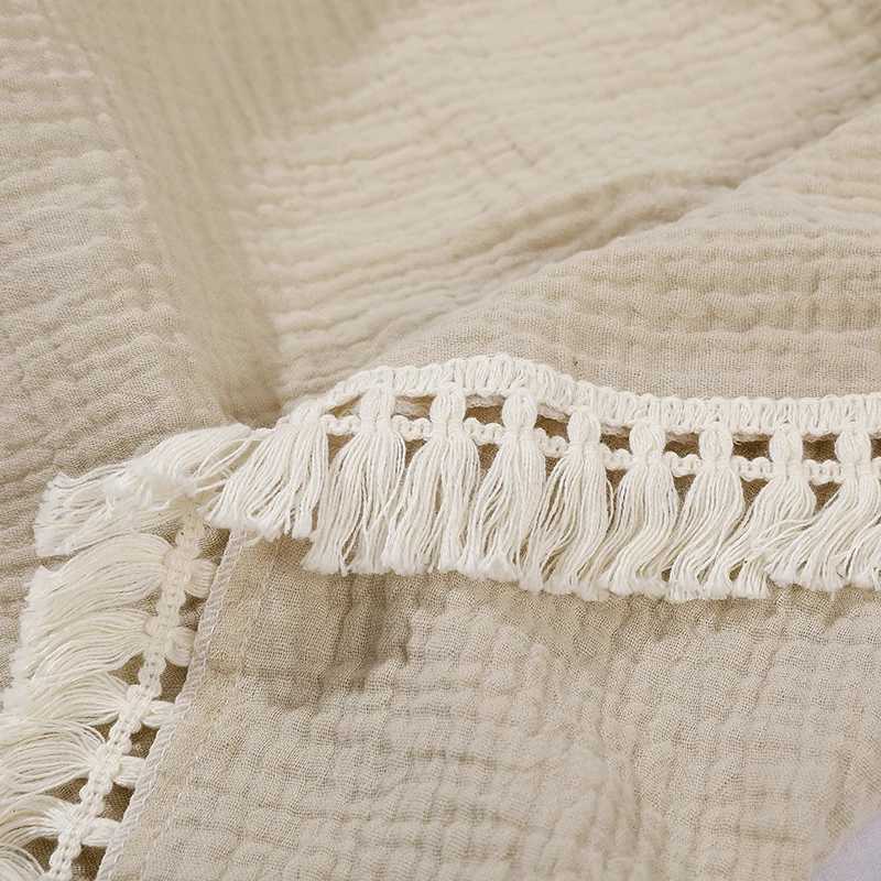 Cotton Muslin Swaddle Blankets For Newborn Baby Tassel Receiving Blankets Infants Sleeping Quilt Bed Coverr Y240815