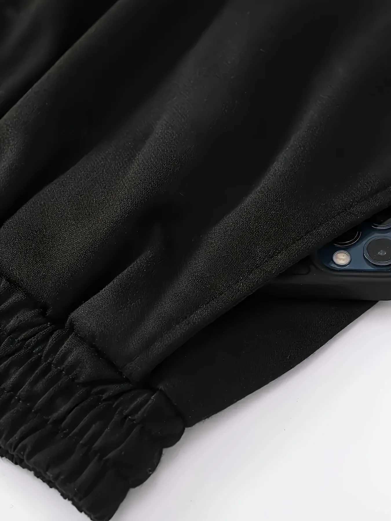 Mens sports pants spring and autumn wool pants sports pants casual drawstring pockets mens oversized sports pantsW240725