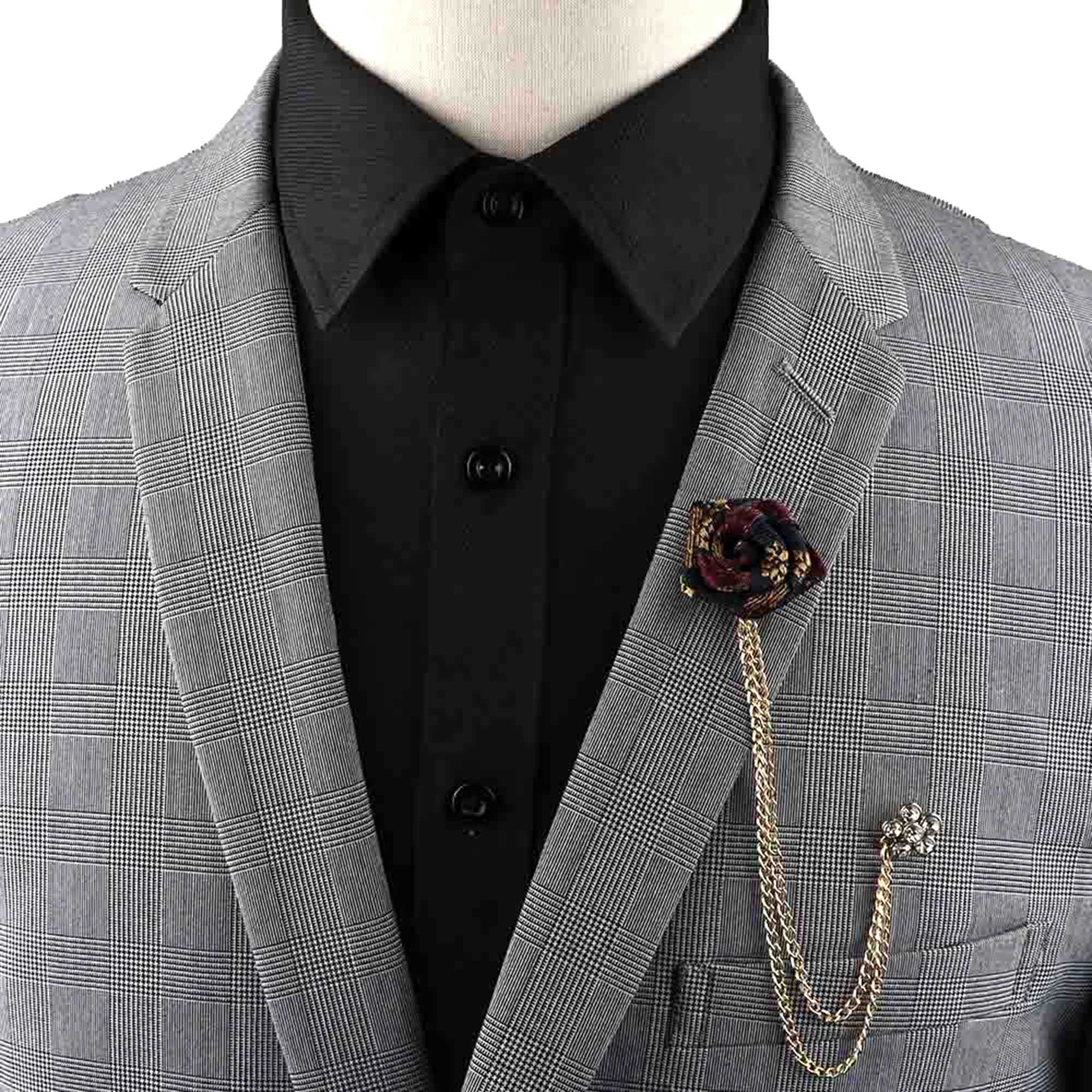 Fashion suit lapel pin rose brooch chain brooch mens and womens wedding party brooch accessories gifts W240815