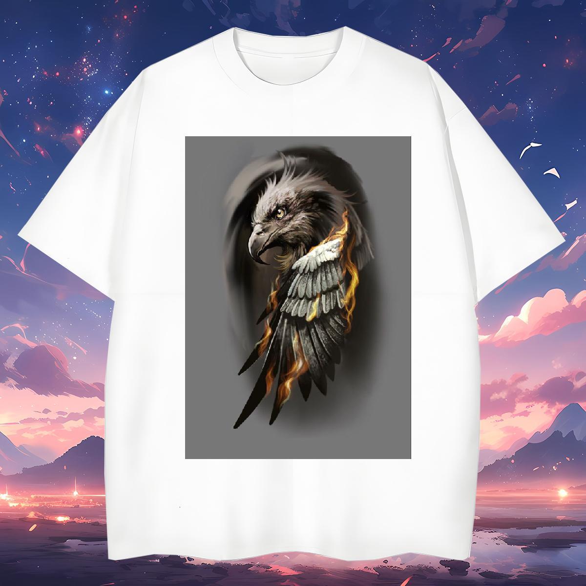 T shirt 230g Cotton eagle Beach Crew Neck Breathable DIY Men Tees Classic Casual Cool Design Polos