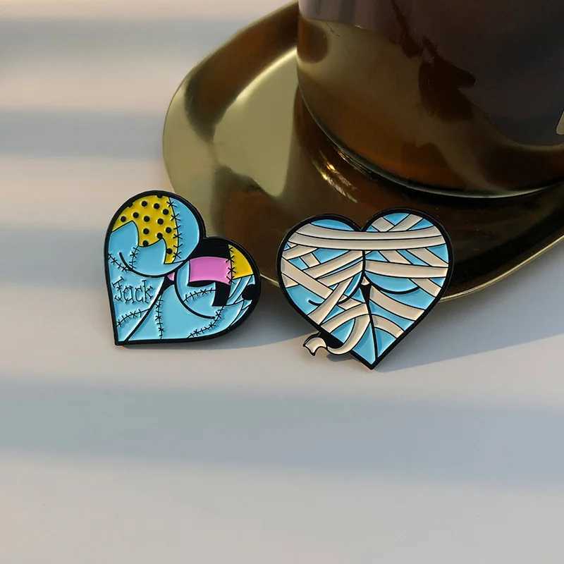 Halloween sexy buttocks enamel pin custom heart-shaped role-playing brooch lapel badge punk gothic jewelry gift direct shipping W240815