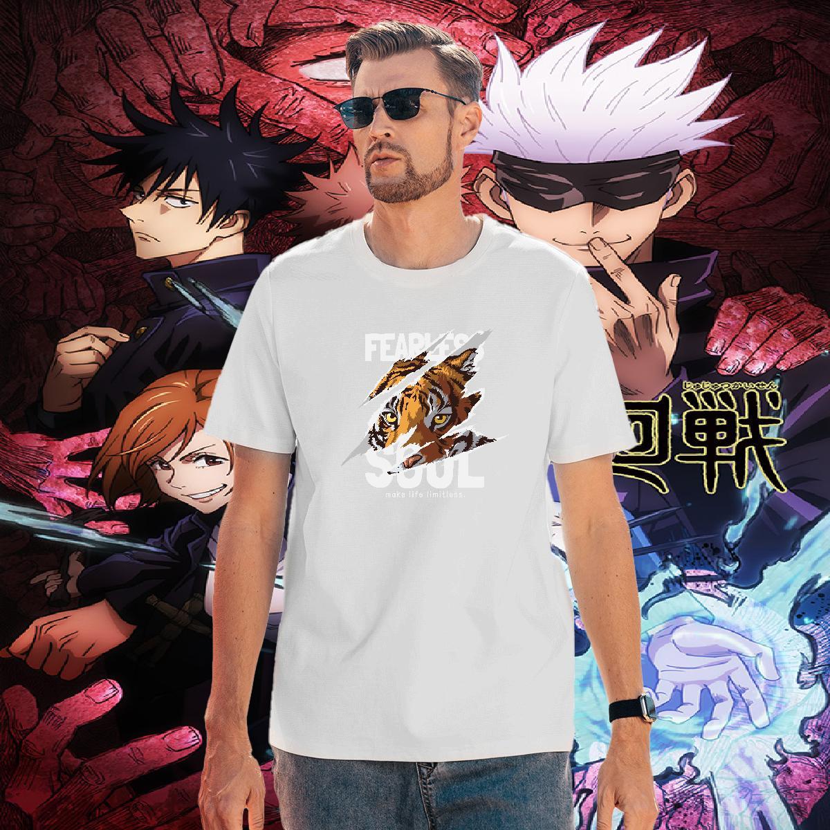 Comfortable T Shirts Men Breathable Crew Neck Sport Cartoon Print 230g Cotton Men Tees Classic Casual Tops