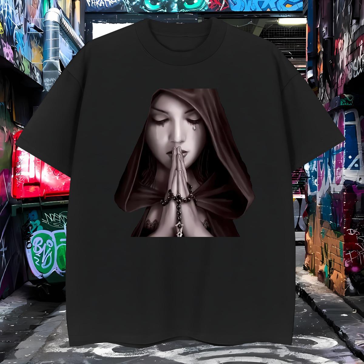 T Shirts Men 230g 100% Cotton nun Daily Wear Short Sleeve Soft Floral Print Men Tshirts Fashion Casual Unisex Top Tees