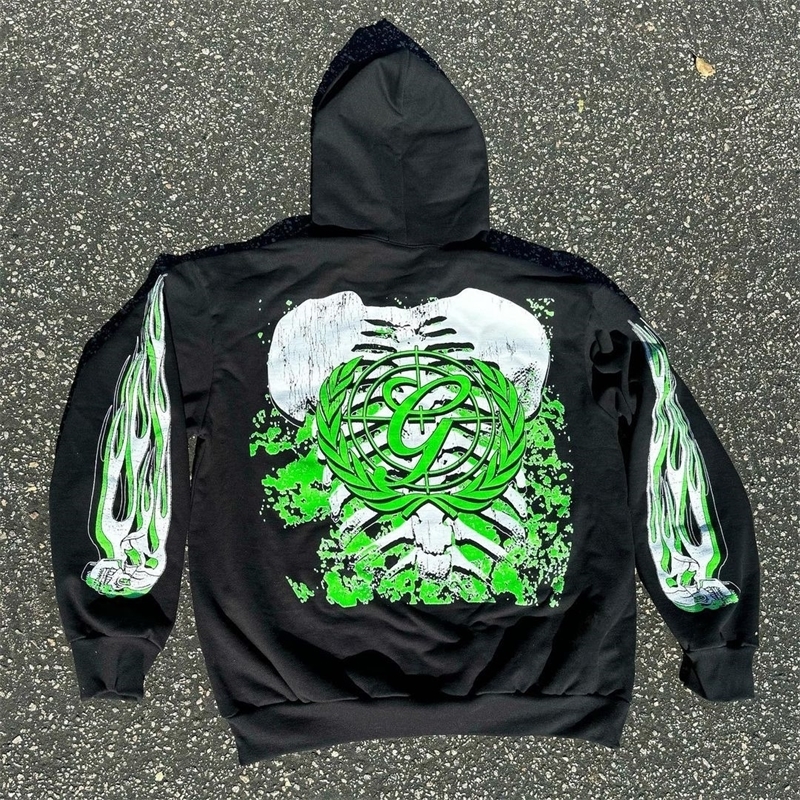 y2k women men hoodie printed pullover Sweatshirt Street wear oversized punk retro kpop dance long sleeve top 240814