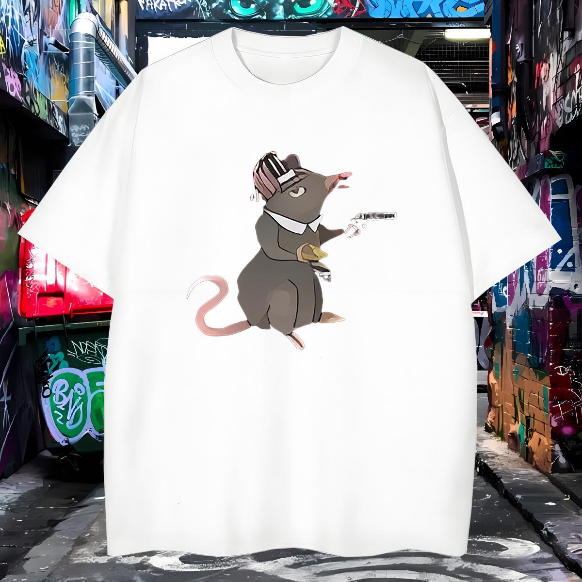 Unisex T Shirts Men mouse Breathable Soft Daily Wear Black White 230g 100% Cotton Tshirt for Man Woman Factory Direct Top Tees