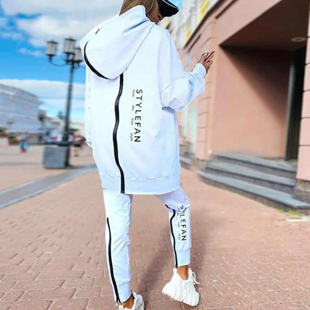 Trendy Cold Resistant Back Zipper Lady Running Tracksuit Elastic Cuffs Long Sleeve Casual Tracksuit for Vacation 240809